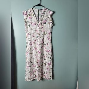 Plazza Del Tempio 100% Linen Made in Italy Floral Cottagecore Jumpsuit Size L
